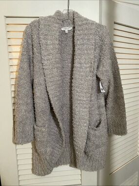 Honeydew Intimates Soft Gray Open-Front Fuzzy Cardigan